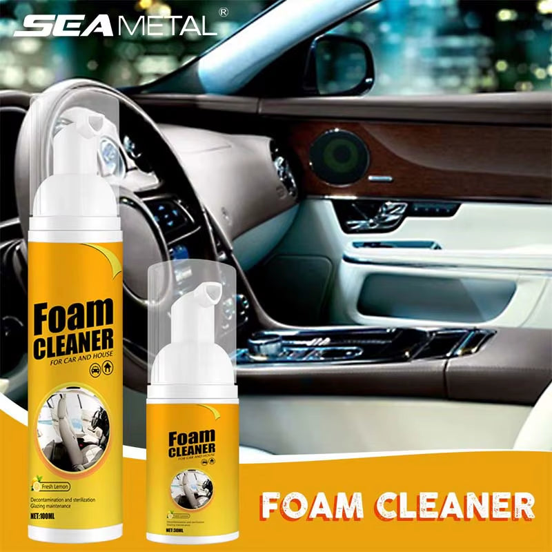 Revitalize Your Ride with SEAMETAL Multi-Purpose Foam Cleaner Spray - 150/60ml for Ultimate Car and Home Interior Care!